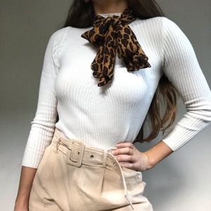 100% Silk Vintage Cheetah Print Scarf